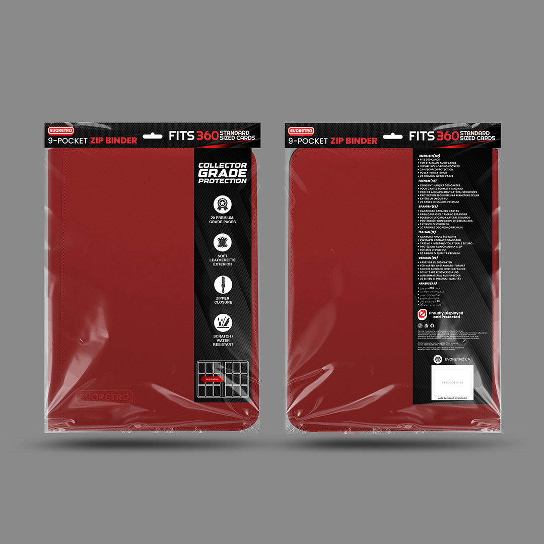 EVORETRO Regular Card Binder with Zipper – Red