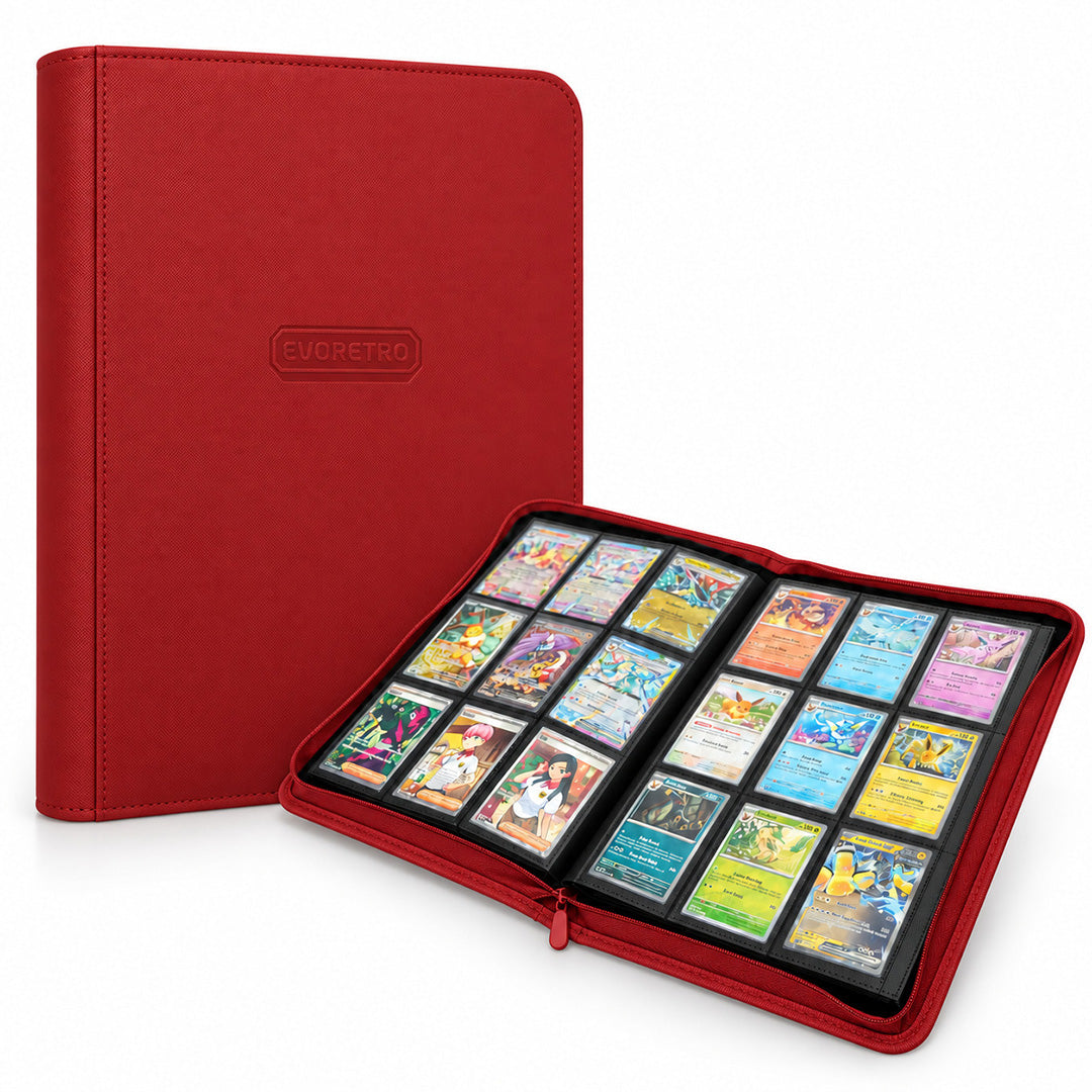 EVORETRO Regular Card Binder with Zipper – Red