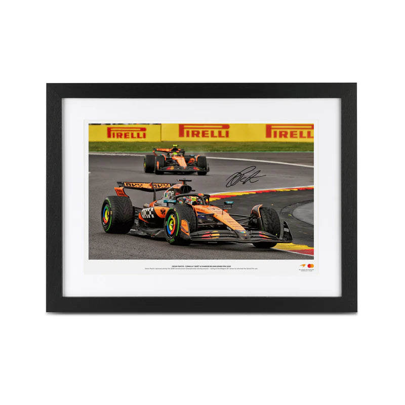 Oscar Piastri Signed 2025 McLaren F1 Team Photo - Belgian GP
