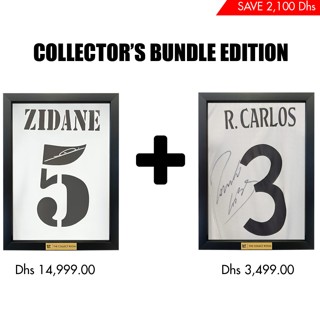 Zindeline Zidane & Roberto Carlos Signed Real Madrid Jerseys Bundle