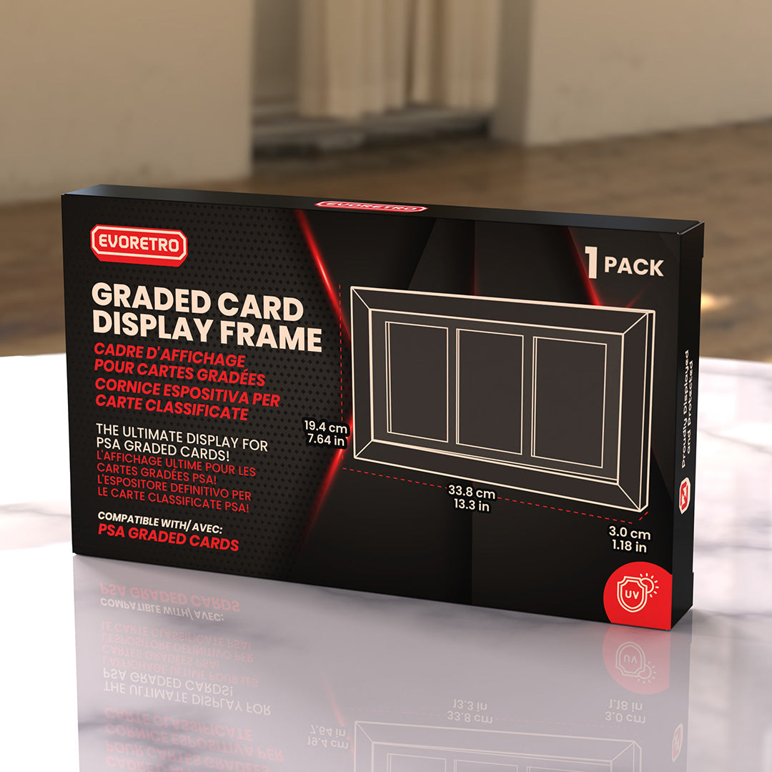 EVORETRO Wood Graded Card Display Frame Case fit for 3 PSA