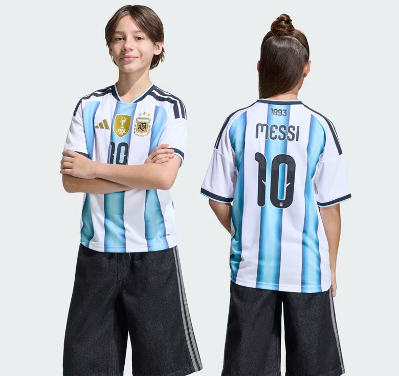 Kids Lionel Messi Number 10 Argentina National Team World Cup 2026 Home Fans Jersey