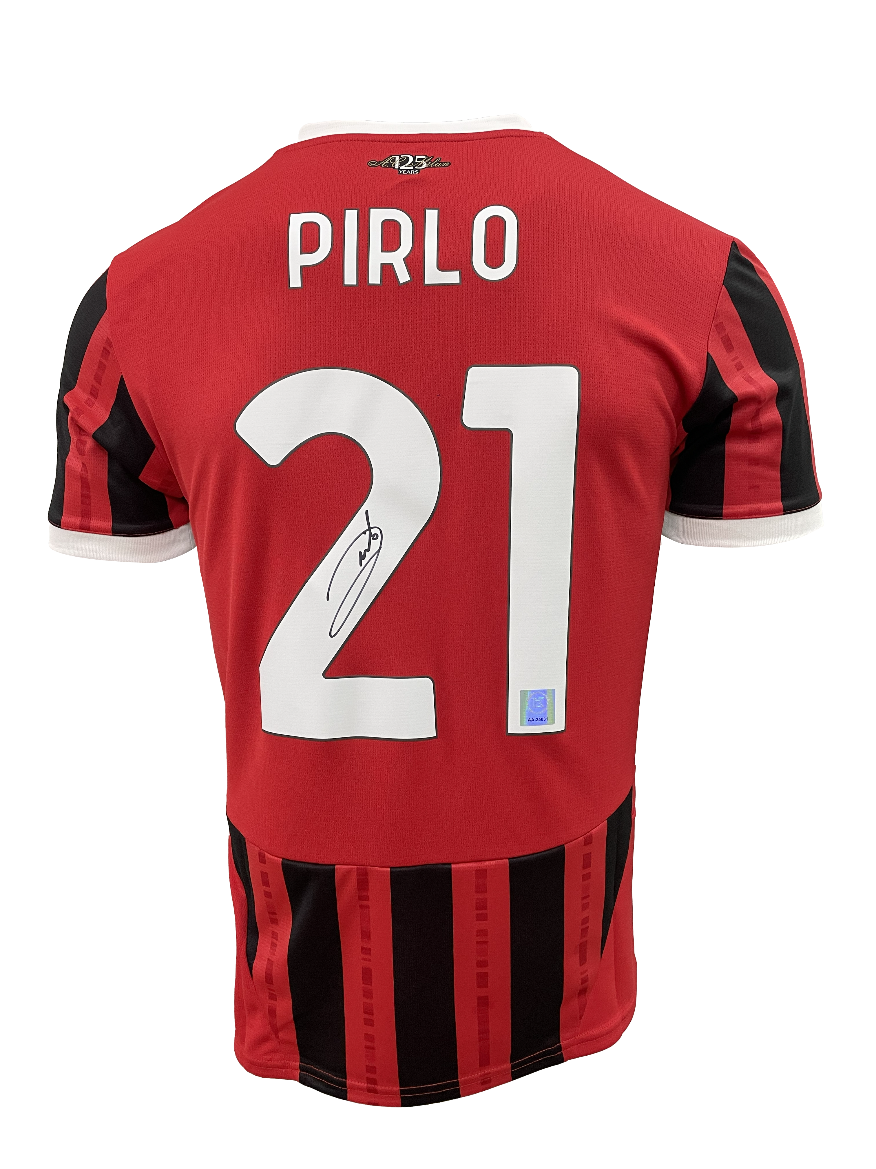 Andrea Pirlo Signed and Framed AC Milan 2024-25 Home Shirt With Fan Style Numbers