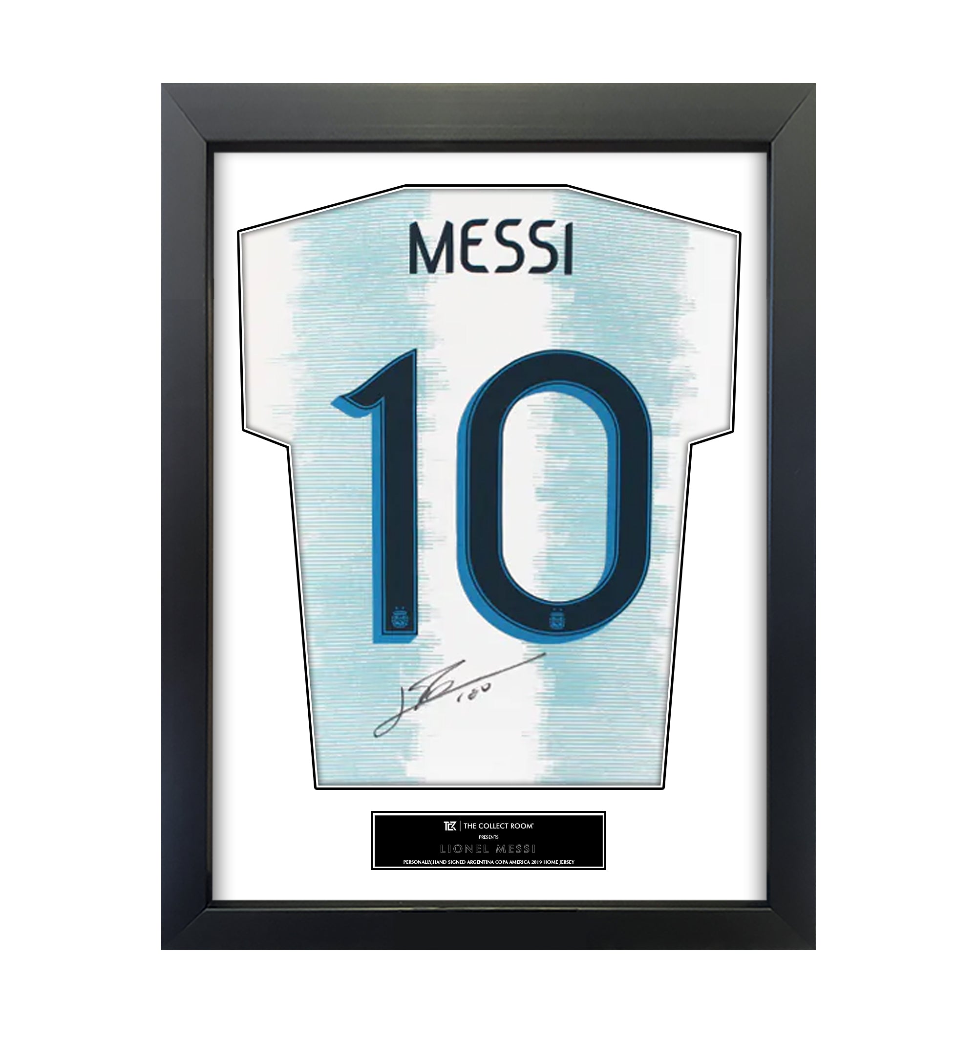 Lionel Messi Back Signed Argentina Copa America 2019 Home Shirt In Classic Frame