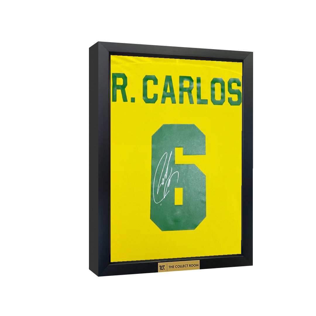Roberto Carlos Signed Brazil Jersey 3D
