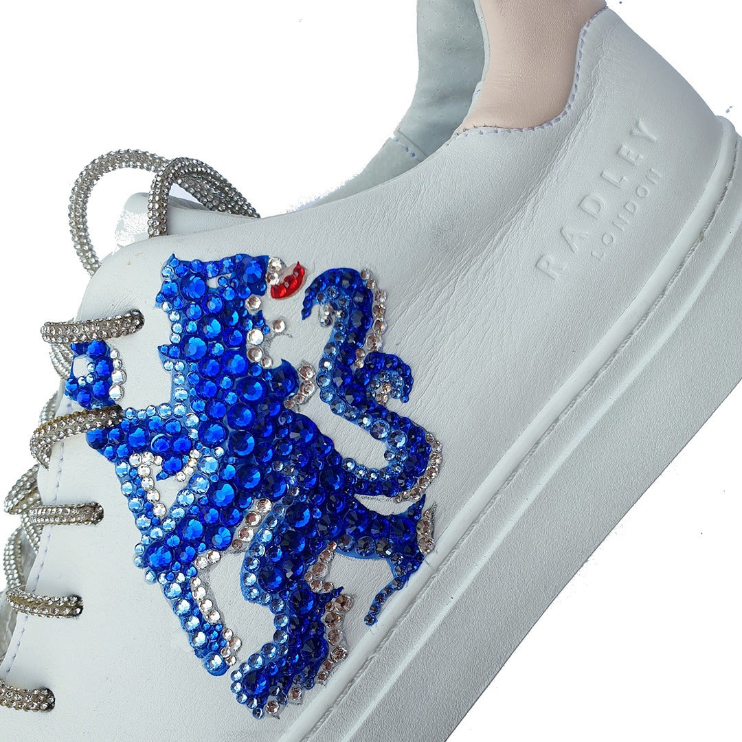 Custom Chelsea FC Sneakers with Rhinestones by Radley London