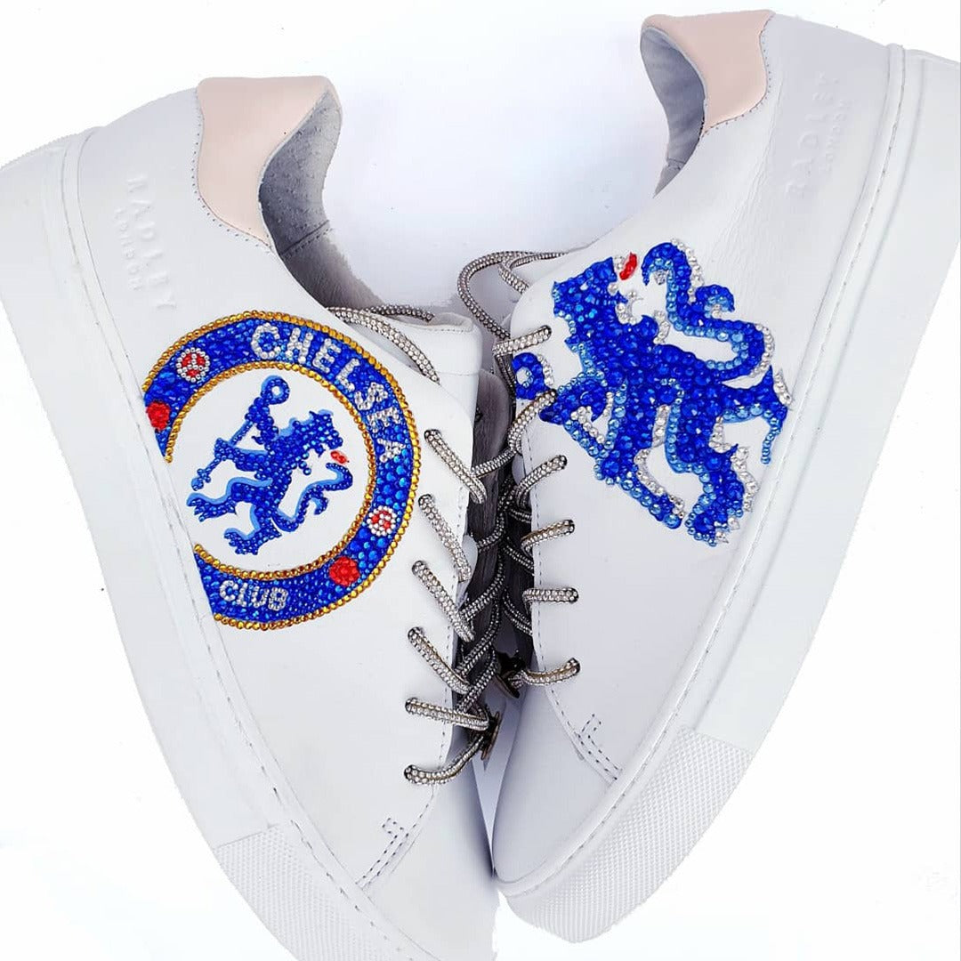 Custom Chelsea FC Sneakers with Rhinestones by Radley London