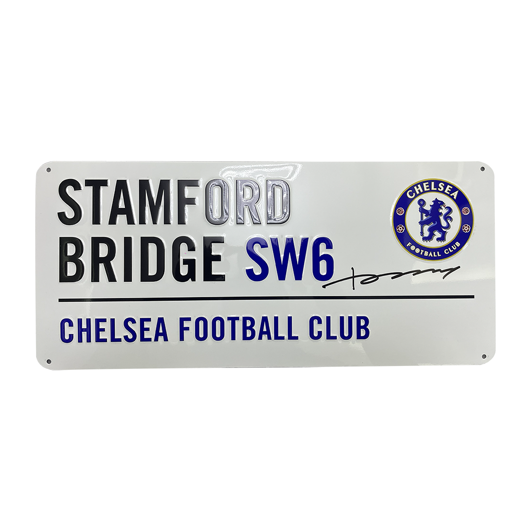 Didier Drogba Signed Chelsea Street Sign