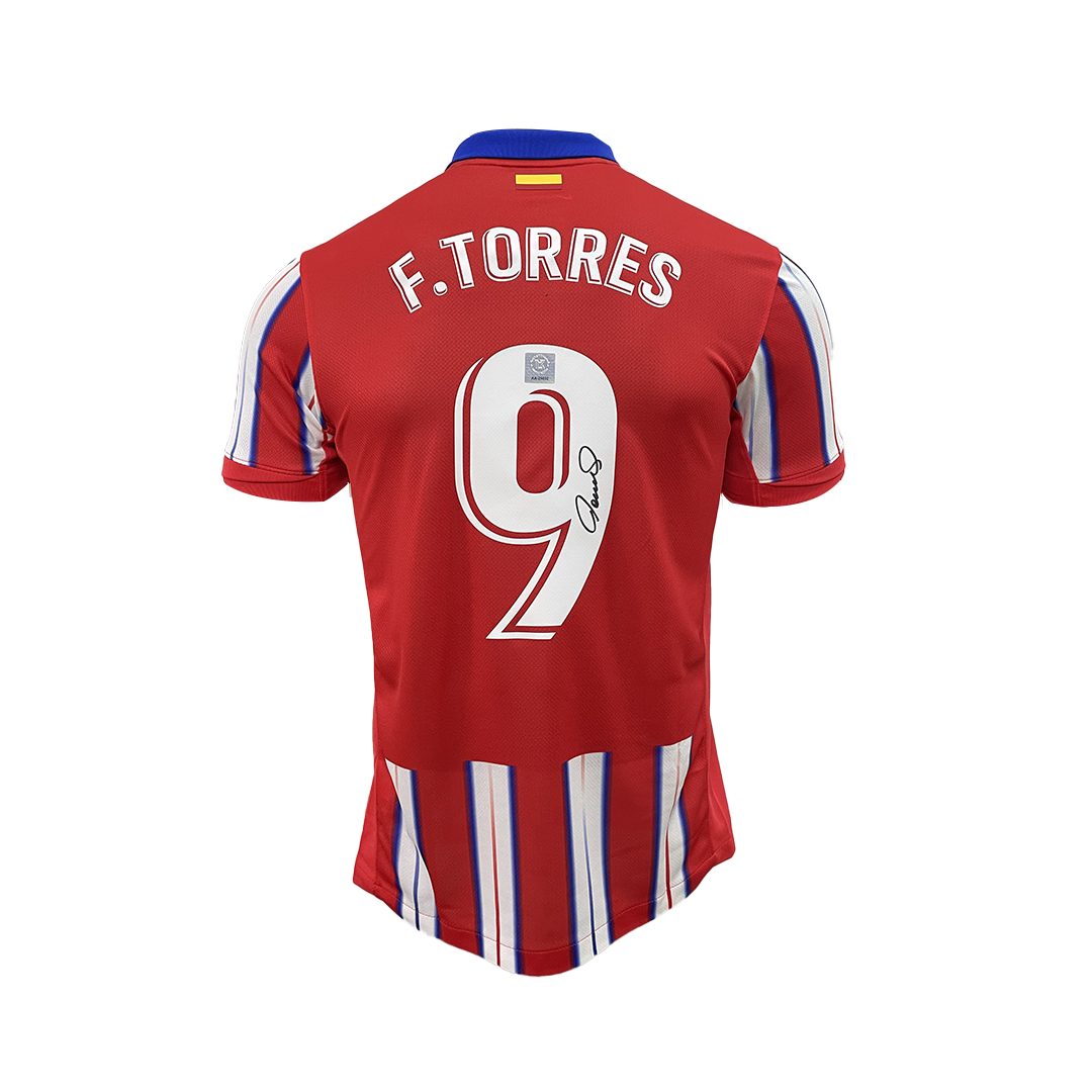 Fernando Torres Back Signed Atletico Madrid 2024-25 Home Shirt with Fan Style Number