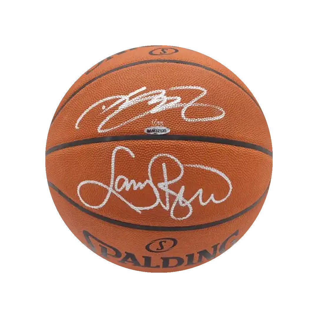 LeBron James & Larry Bird Signed Spalding Basketball