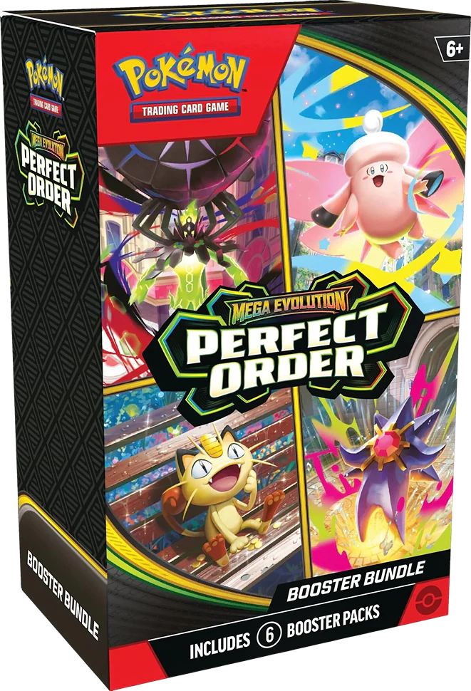 Pokémon Trading Card Game Mega Evolution Perfect Order booster bundle packaging.
