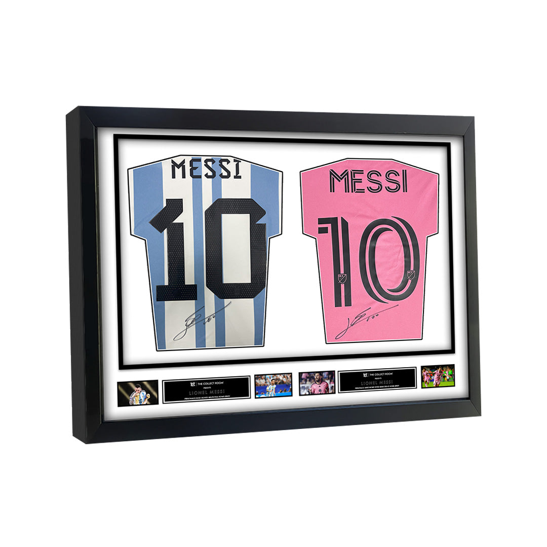 Messi Signed Argentina & Inter Miami Dual Frame Jersey