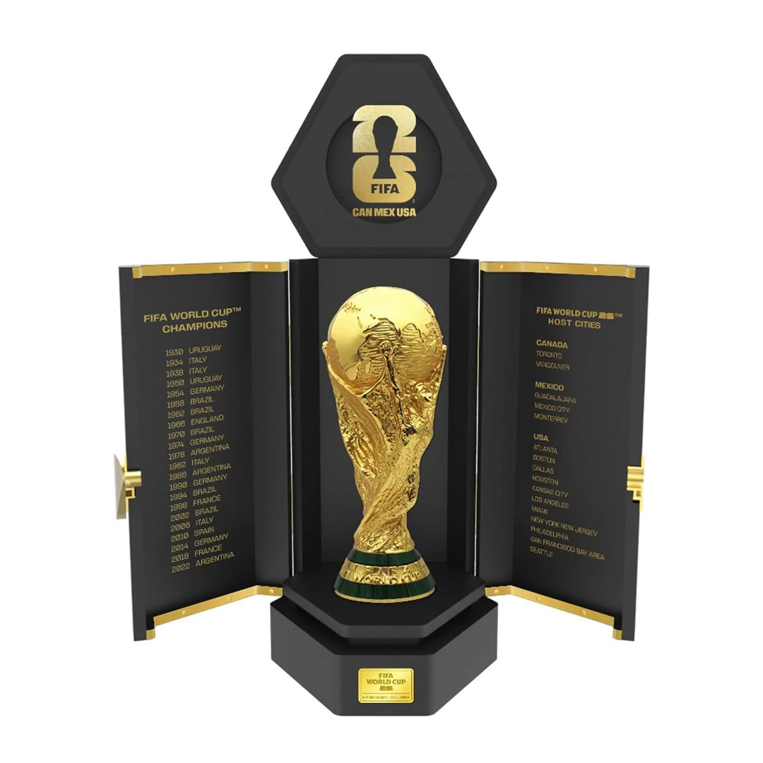 Official FIFA World Cup 2026™ Premium Trophy Replica – 260mm Brass & Wood with Premium Leather Base