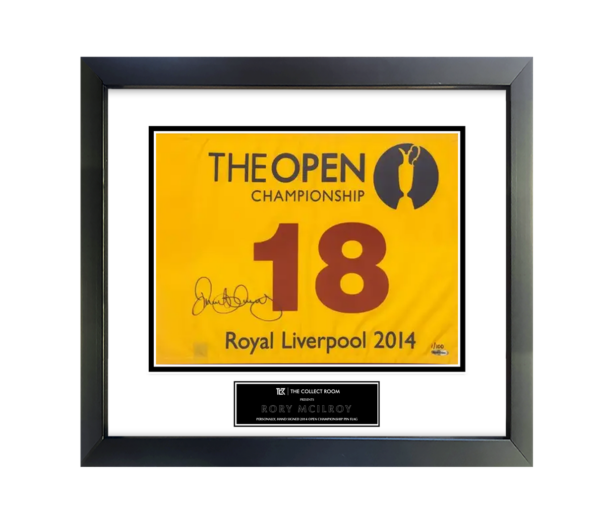 Rory McIlroy Autographed 2014 Open Championship Pin Flag