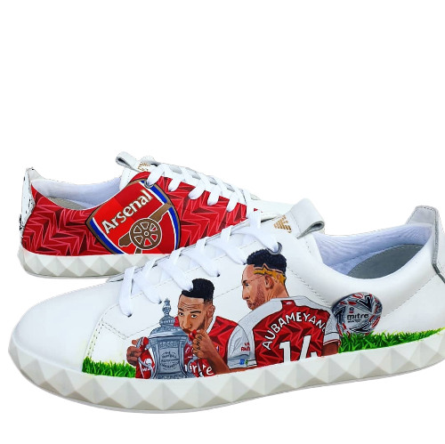 Pierre-Emerick Aubameyang Custom Hand-Painted Arsenal FC Armani Sneakers