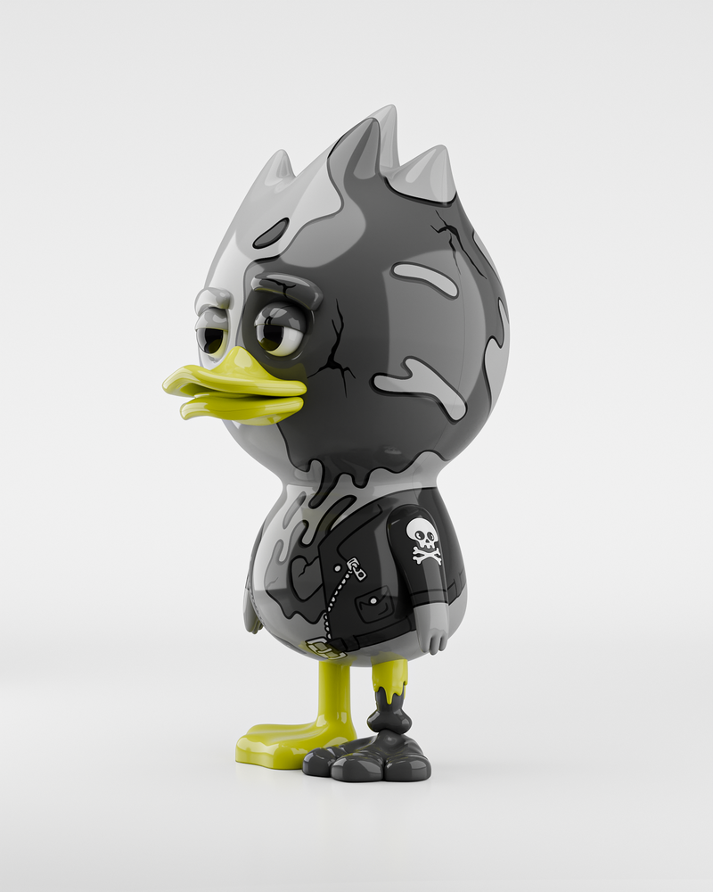TUD x Matt Gondek – Ash Kick: Bold Monochrome Sculpture with Neon Accents