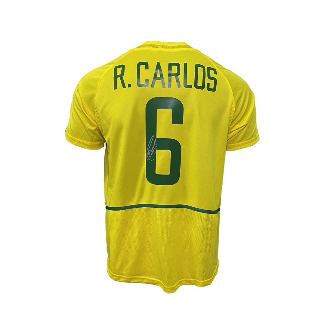 Ronaldinho & Roberto Carlos Signed Brazil Jerseys in Dual Frame