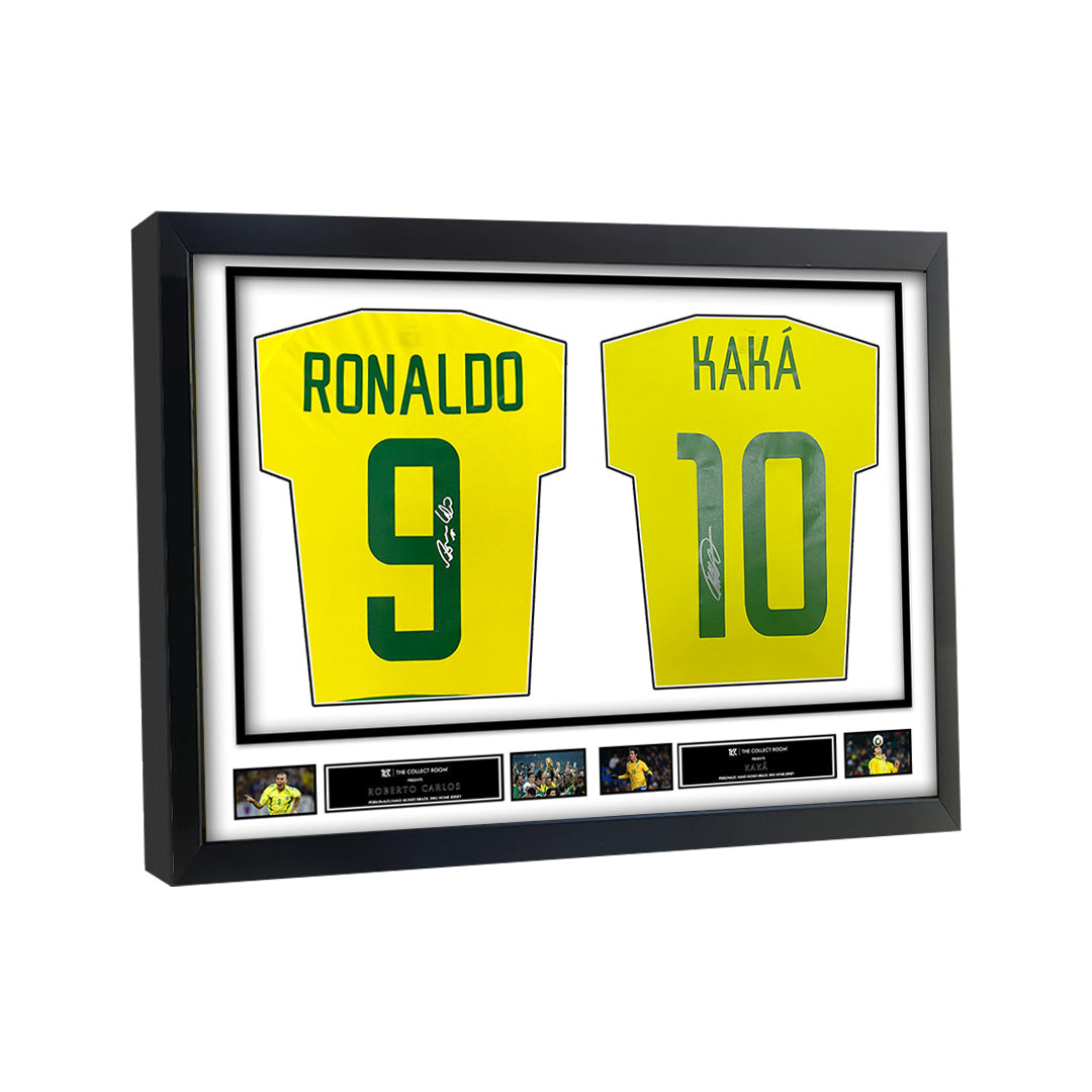 Ronaldo & Kaka Signed Brazil Jerseys in Dual Frame