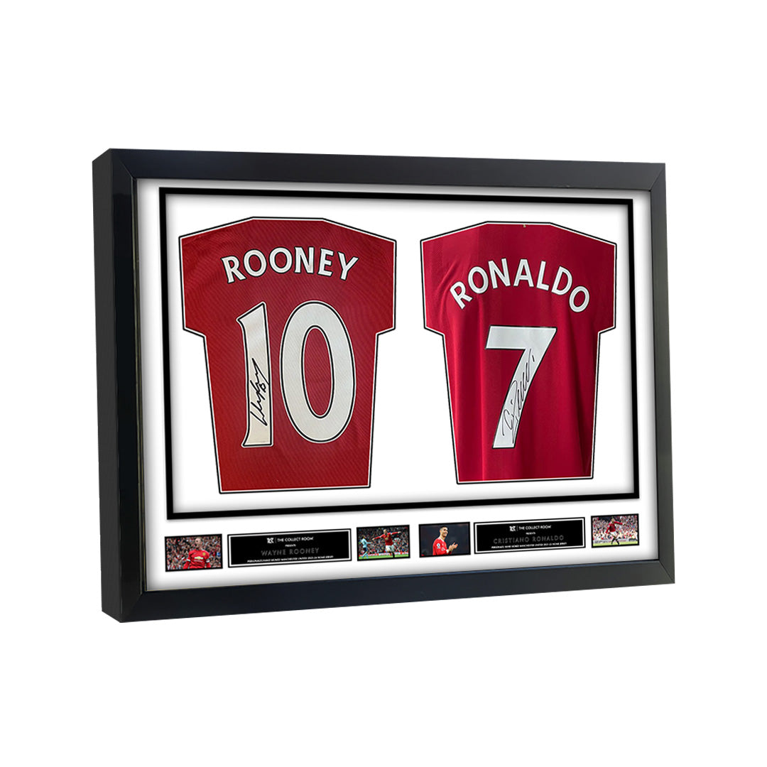 Rooney & Ronaldo Signed Jerseys in Dual Frame