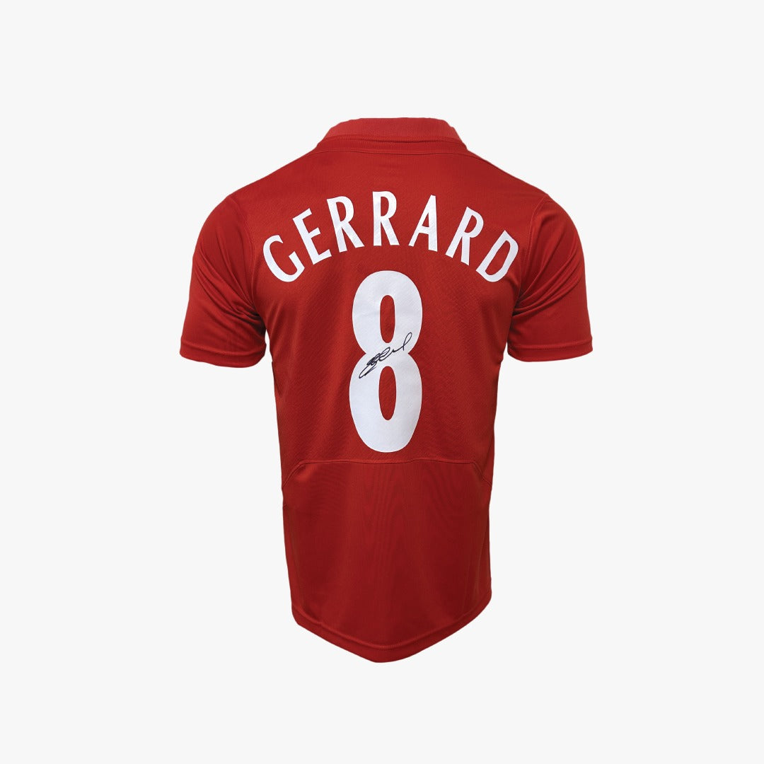 Steven Gerrard Back Signed 2005 Istanbul Liverpool FC Home Jersey