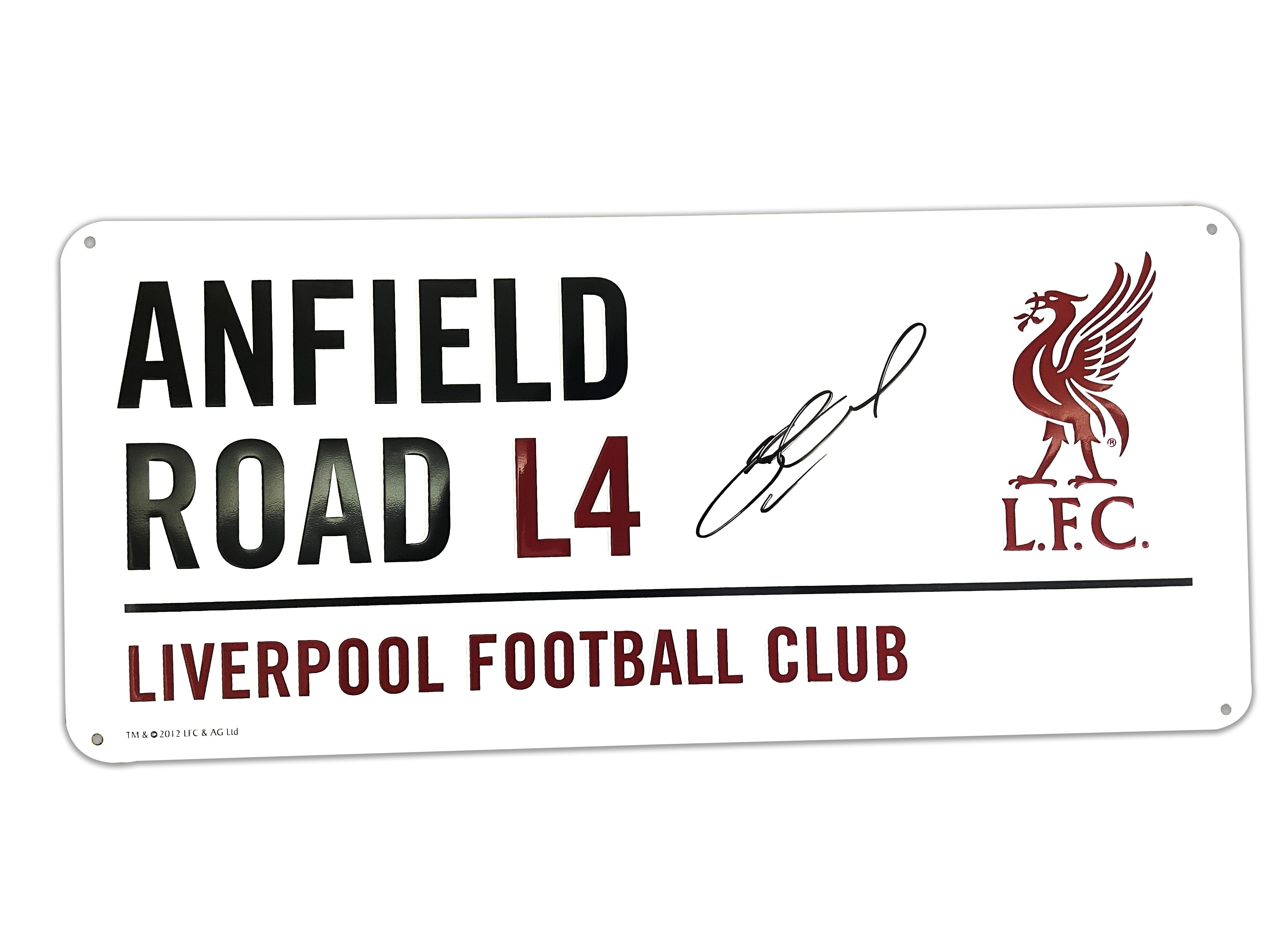 Steven Gerrard Signed Liverpool Street Sign