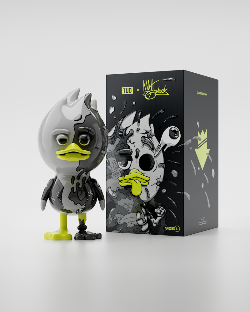 TUD x Matt Gondek – Ash Kick: Bold Monochrome Sculpture with Neon Accents