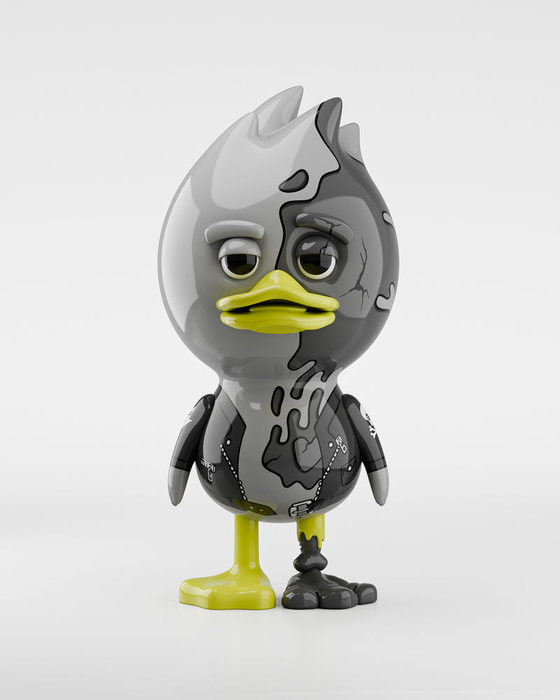 TUD x Matt Gondek – Ash Kick: Bold Monochrome Sculpture with Neon Accents