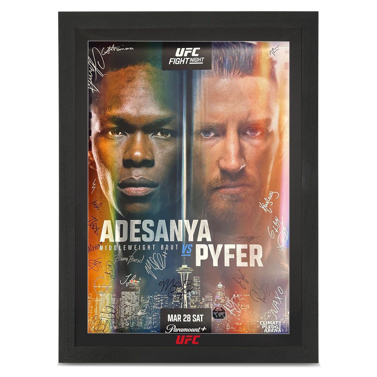 UFC Fight Night: Adesanya vs Pyfer Autographed Event Poster