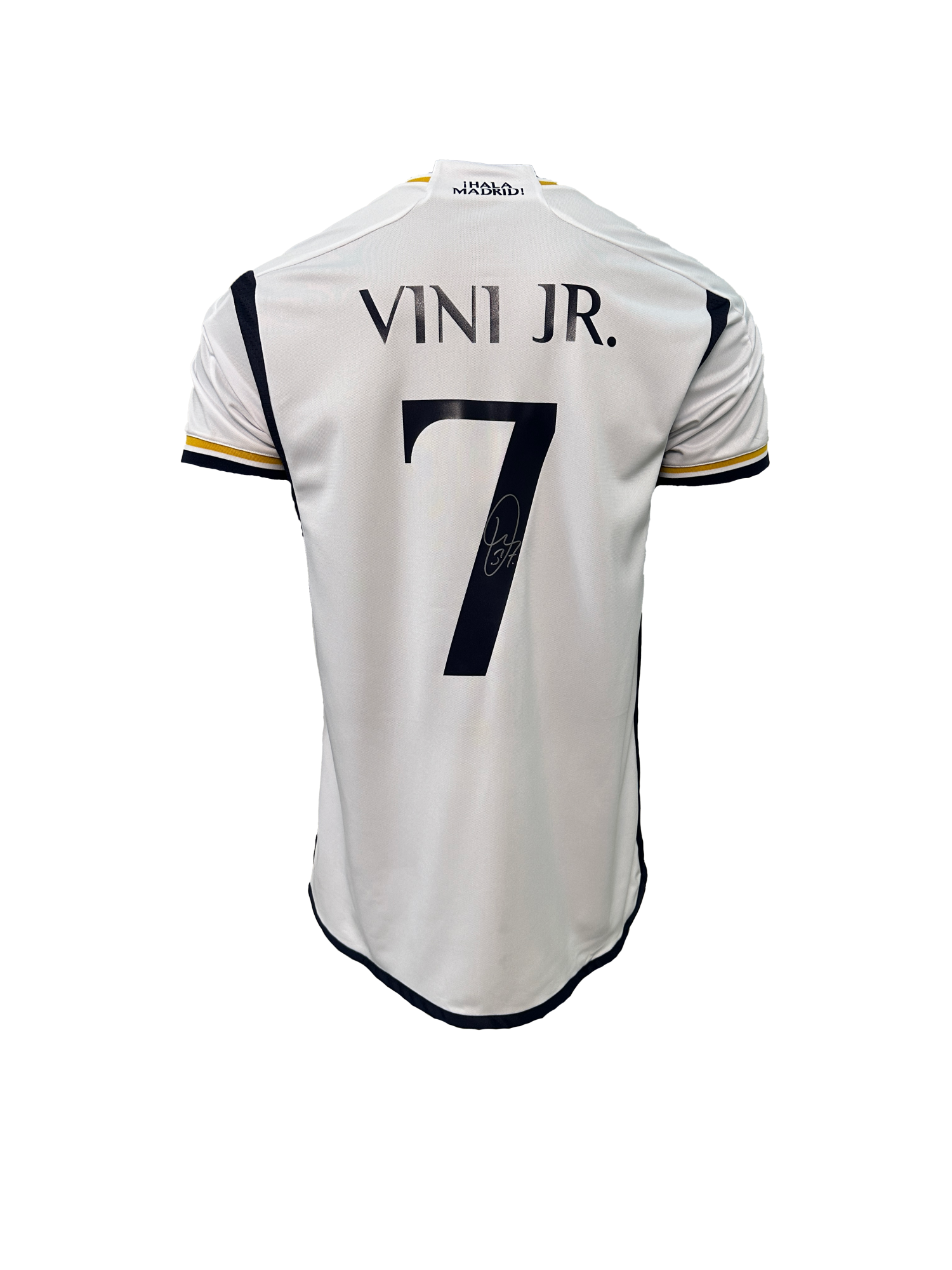 Vinicius Jr Back Signed Real Madrid 2023-24 Home Jersey with Fan Style Numbers