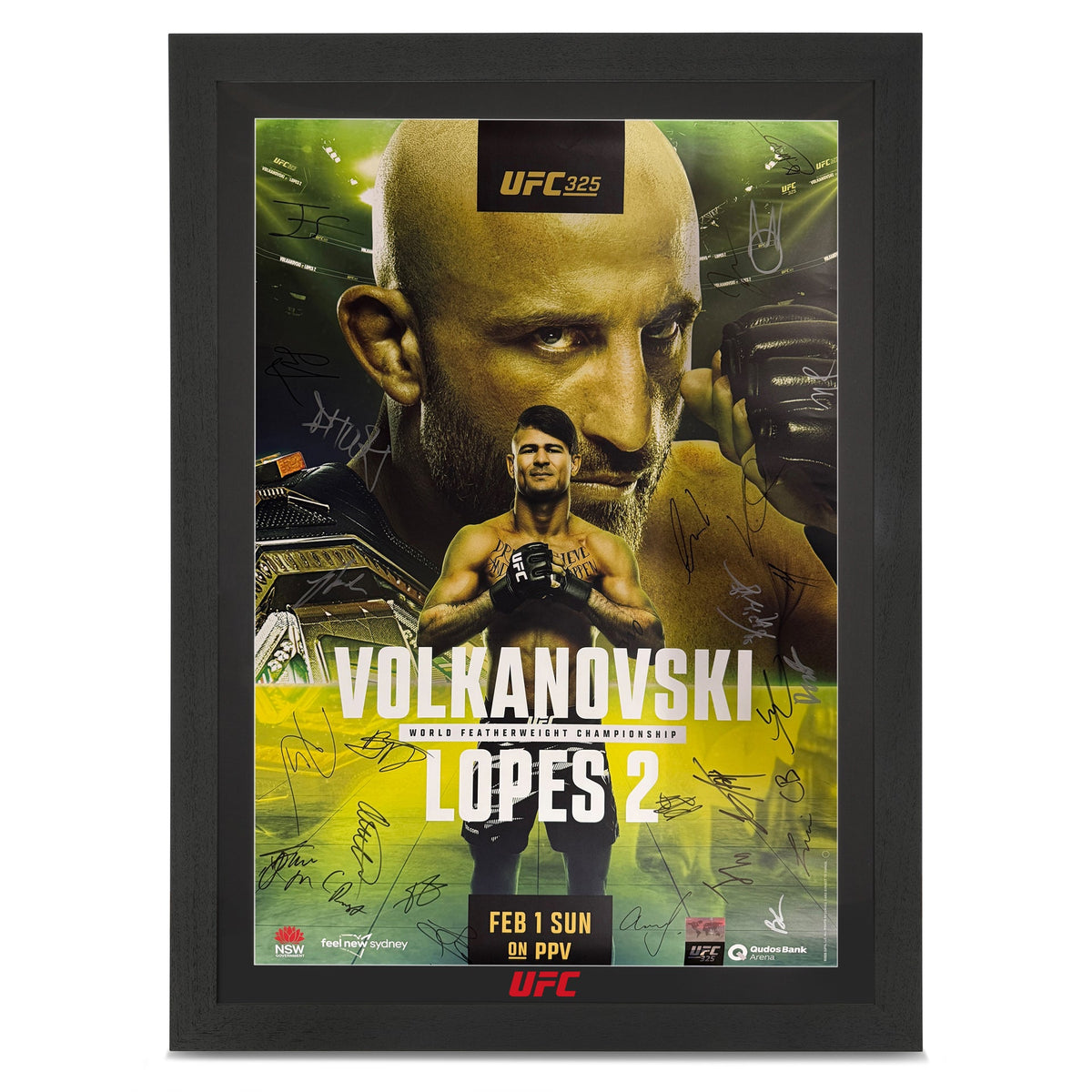 Volkanovski vs Lopes 2 Autographed Event Poster