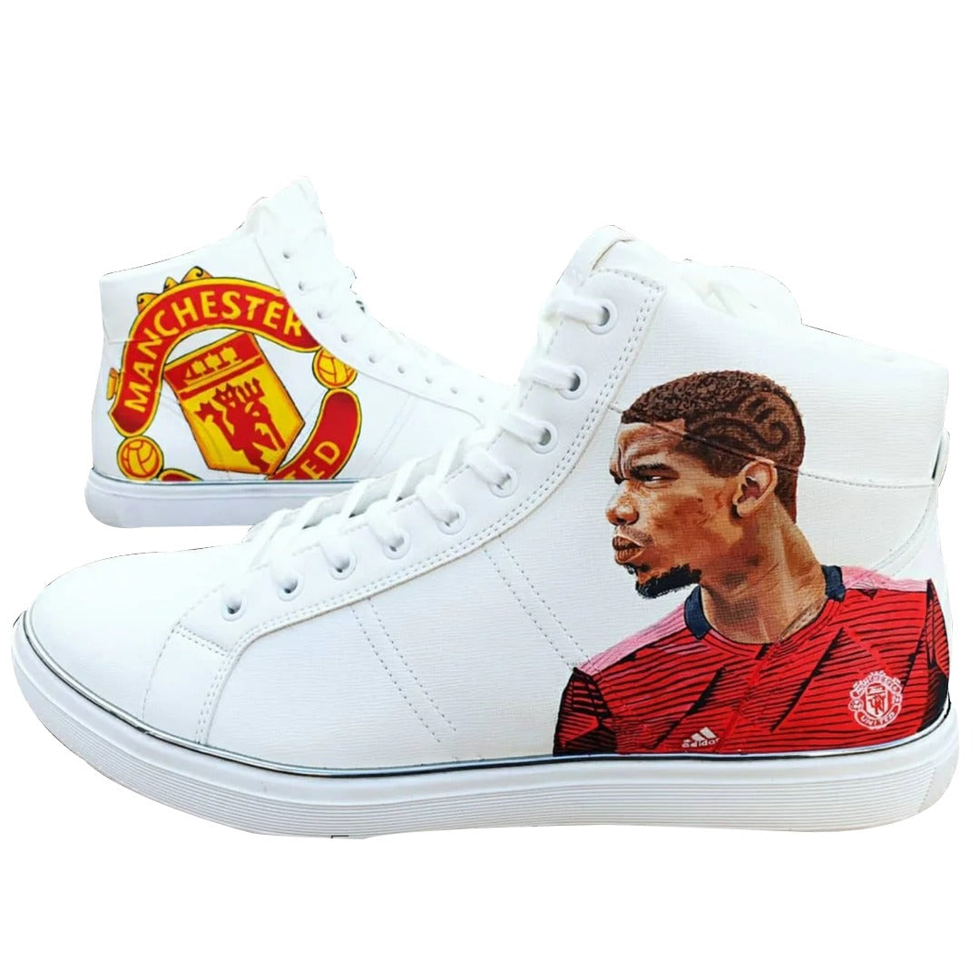 Paul Pogba Portrait Custom Hand-Painted Aldo High-Tops