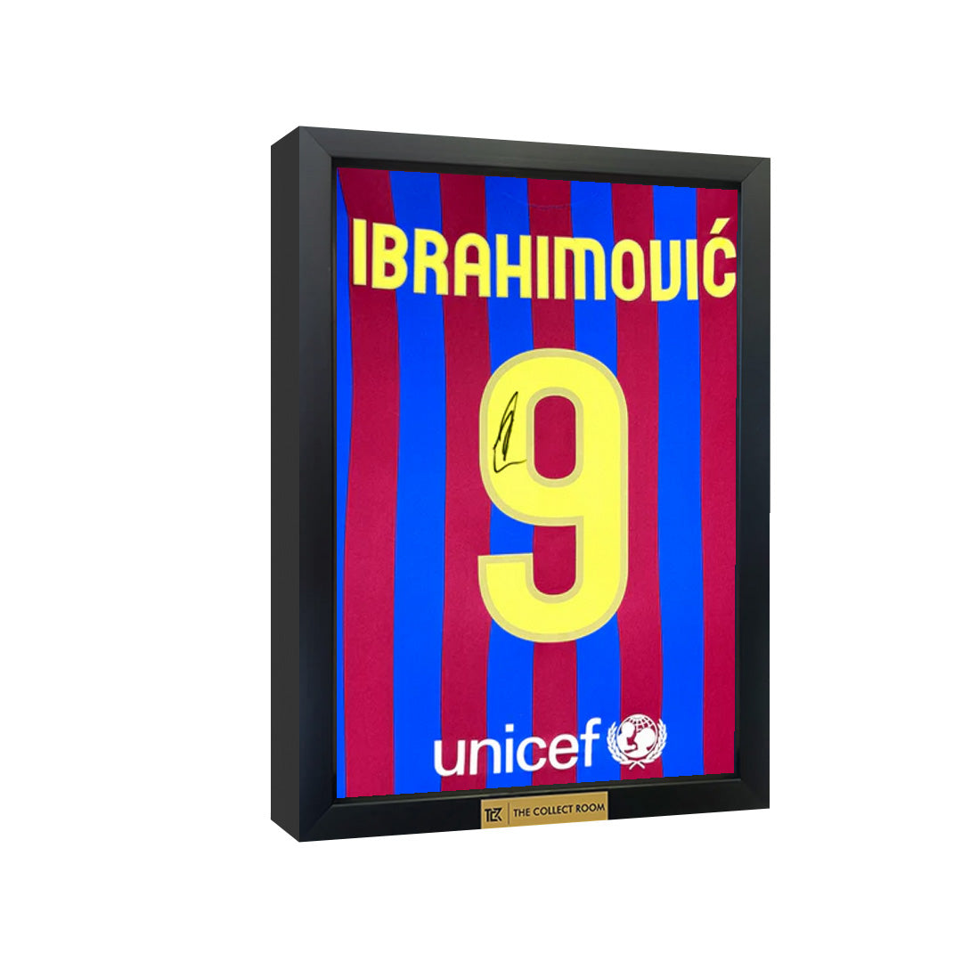 Zlatan Ibrahimovic Back Signed Modern FC Barcelona Home Jersey with Fa