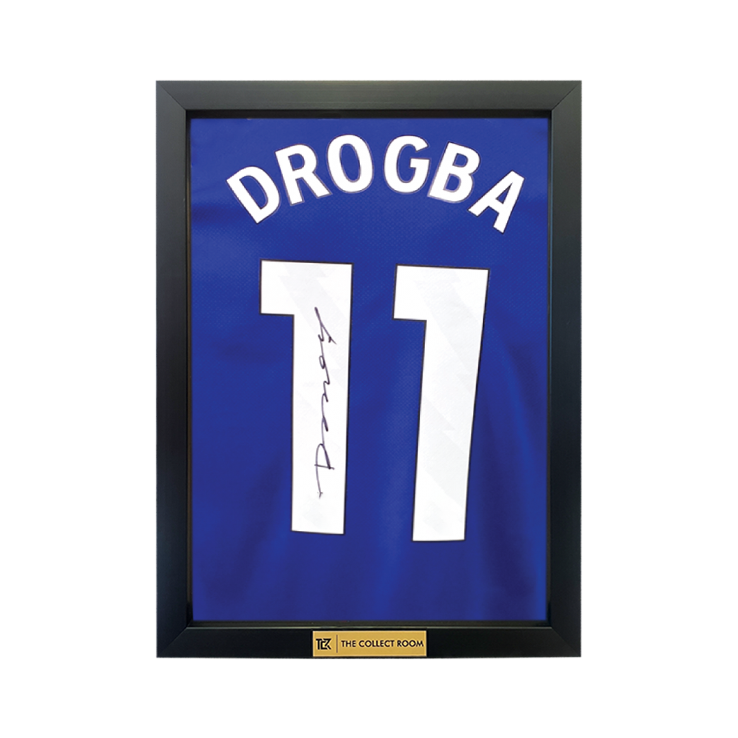 Didier Drogba Back Signed Chelsea 2000-01 Home Shirt with Fan Style Numbers