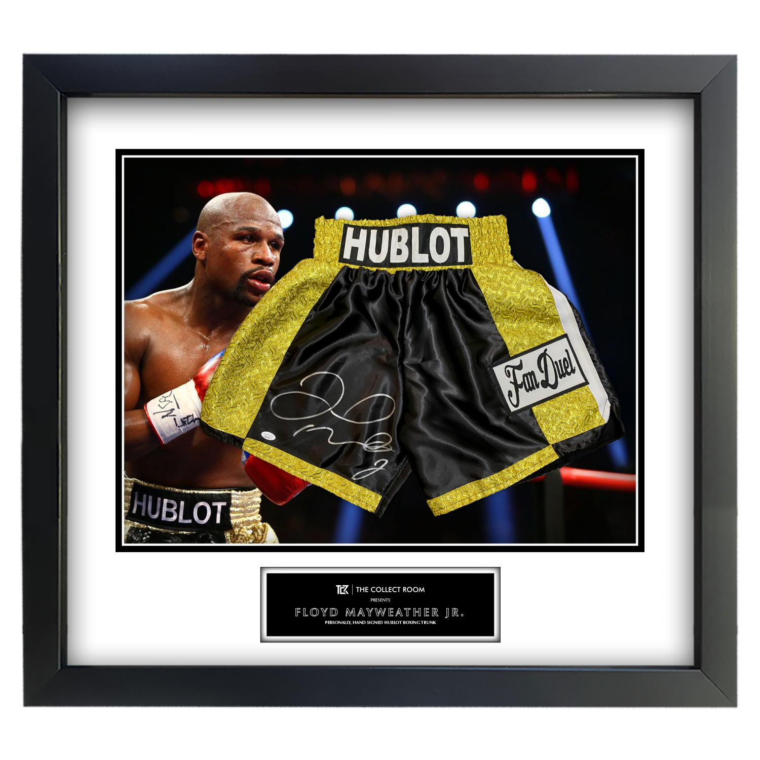 Floyd Mayweather Jr. signed Hublot Trunk Framed display