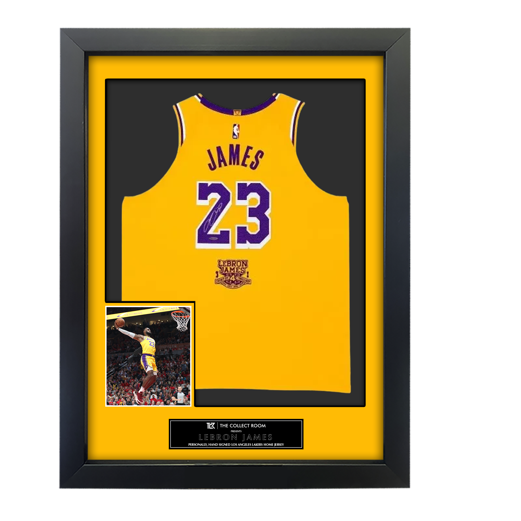LeBron James Autographed Los Angeles Lakers Gold Authentic Nike Jersey With 2020 4x Champion/4x Finals MVP Embroidered Patch