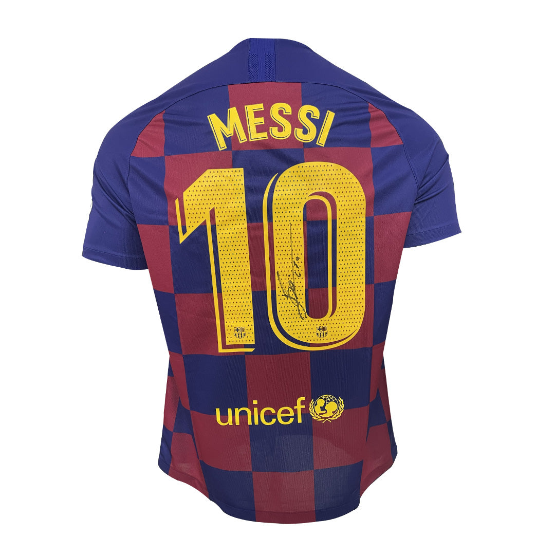 FC Barcelona Lionel Messi Authentic Signed Blue & Red Checkerboard Nike Jersey