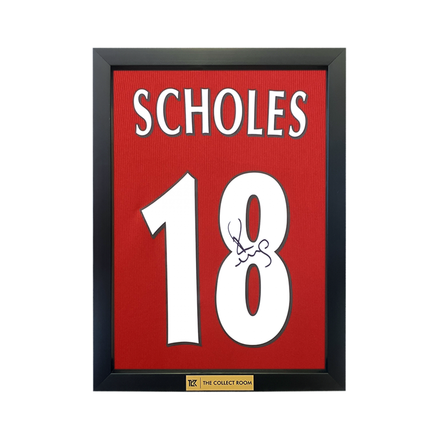 Paul Scholes Back Signed Manchester United 1999 Premier League Edition Home Jersey