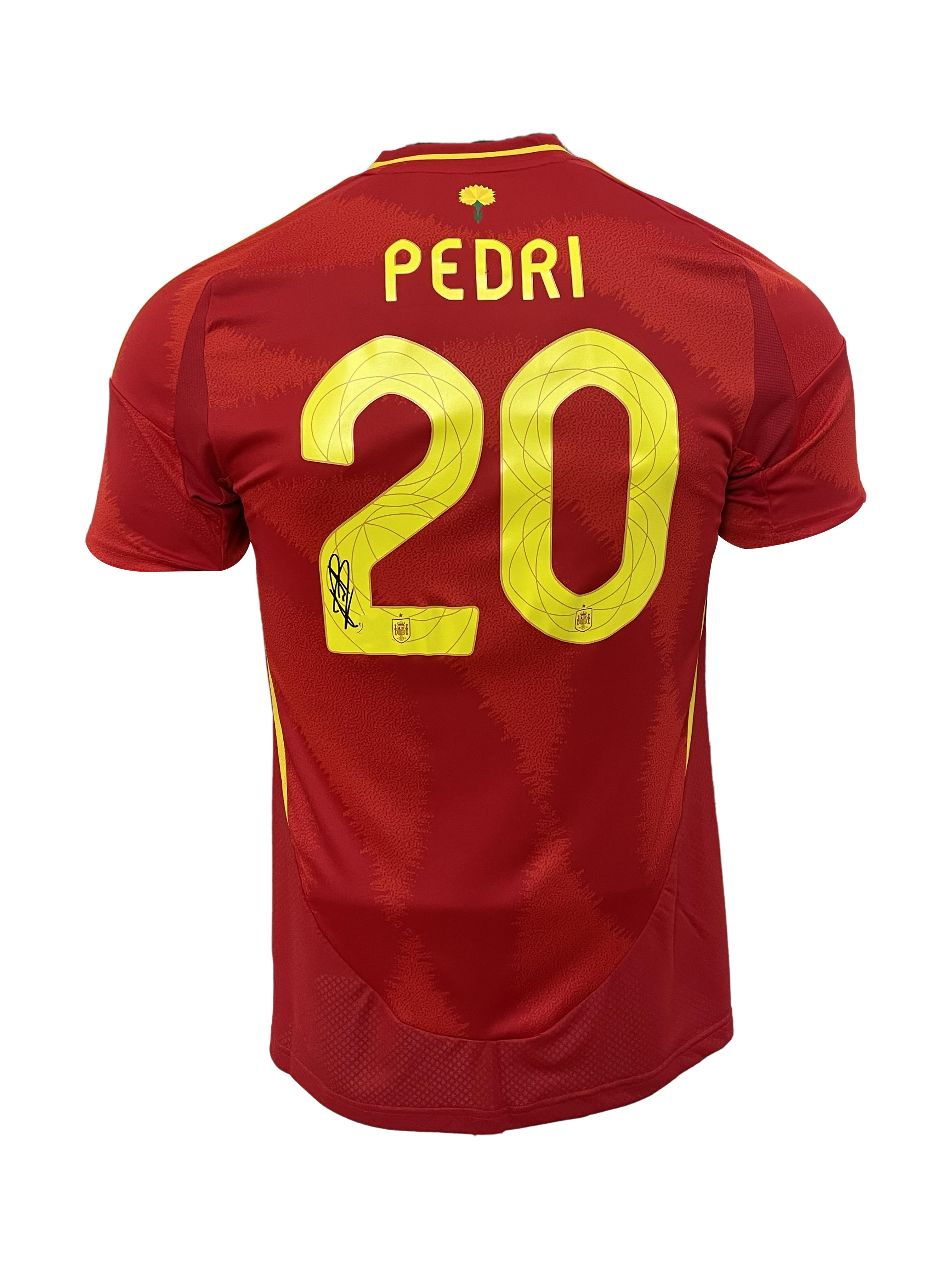 Pedri signed Spain home shirt