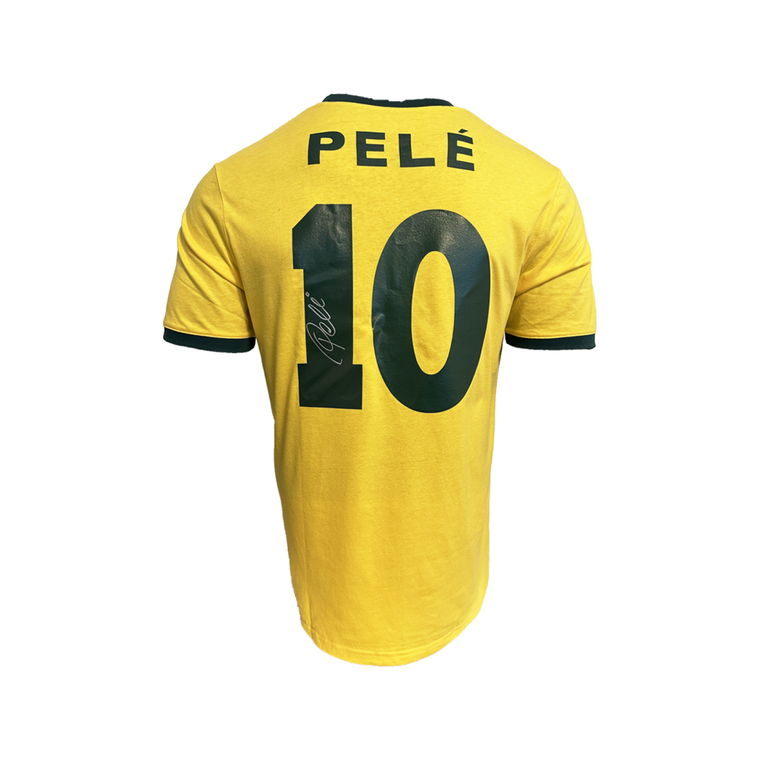 Pele Back Signed Brazil Framed Jersey