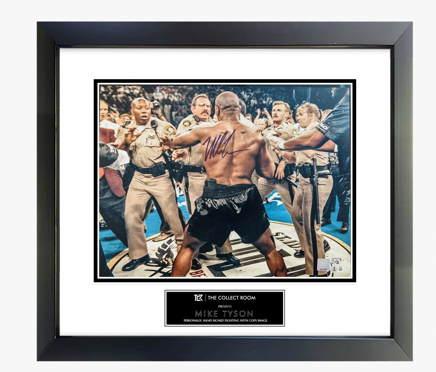 Mike Tyson Signed vs Trevor Berbick close up Image 11x14 Framed Display