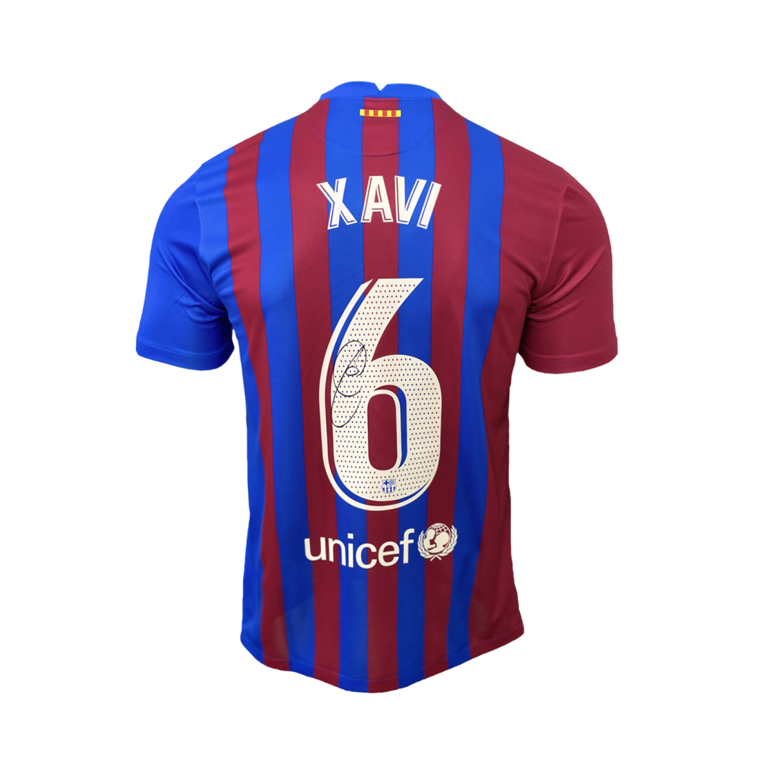 Xavi Back Signed Barcelona 2021-22 Home Jersey