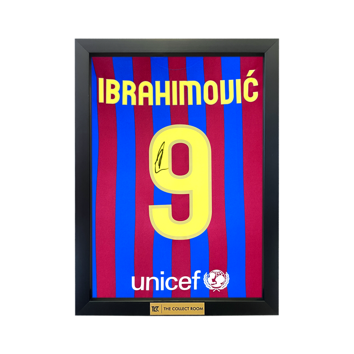 Zlatan Ibrahimovic Back Signed Modern FC Barcelona Home Jersey with Fan Style Numbers