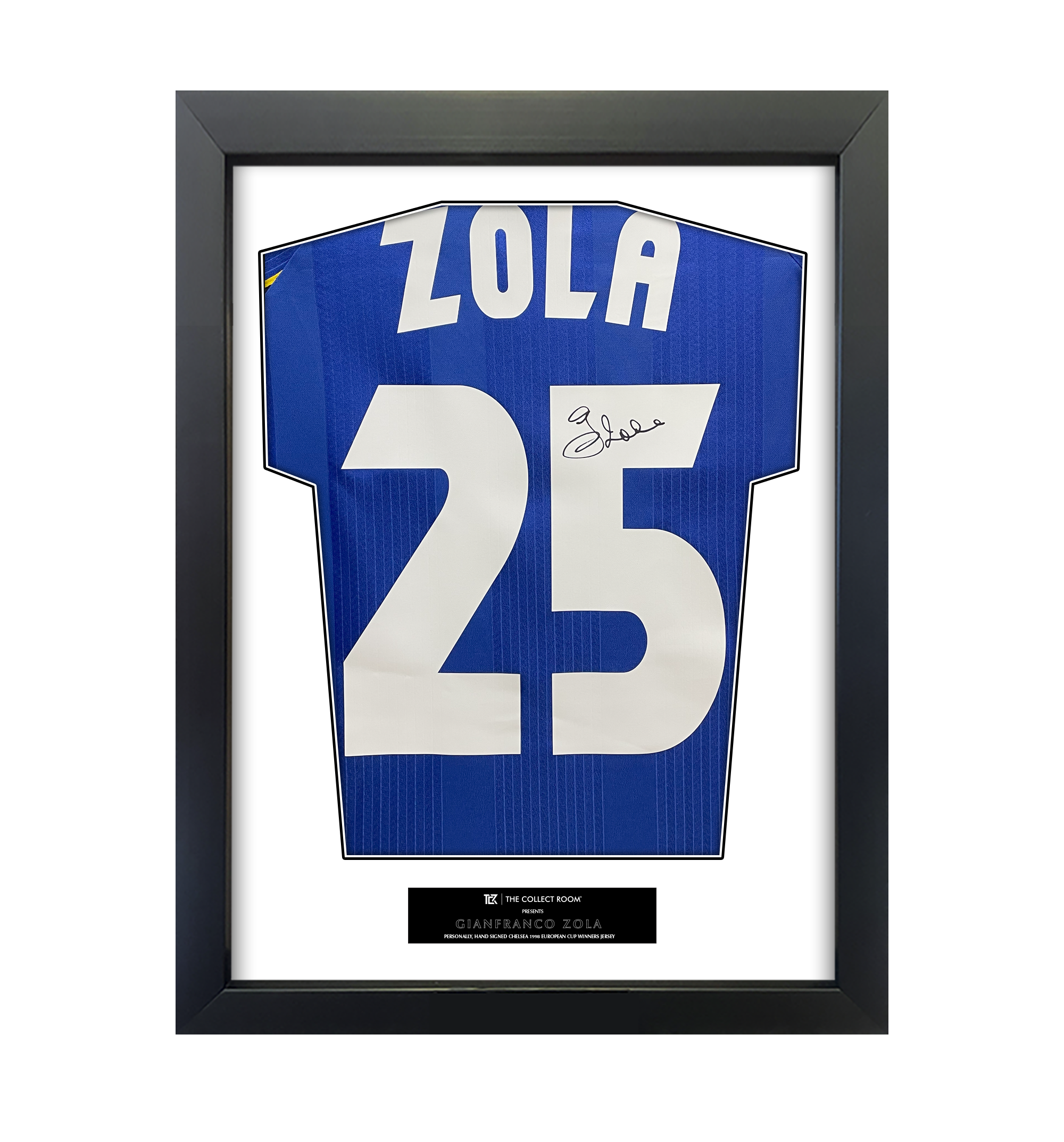 Gianfranco Zola Back Signed Chelsea 1998 European Cup Winners Cup Shirt