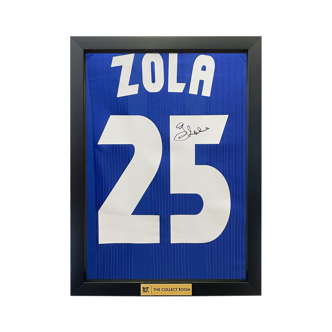 Gianfranco Zola Back Signed Chelsea 1998 European Cup Winners Cup Shirt