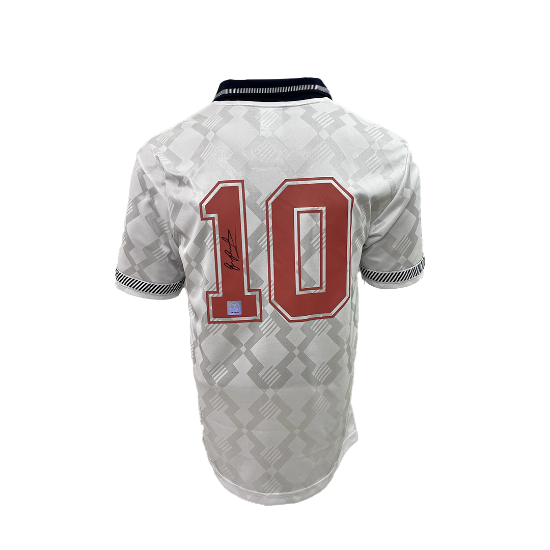 Gary Lineker Back Signed England 1990 Home Shirt