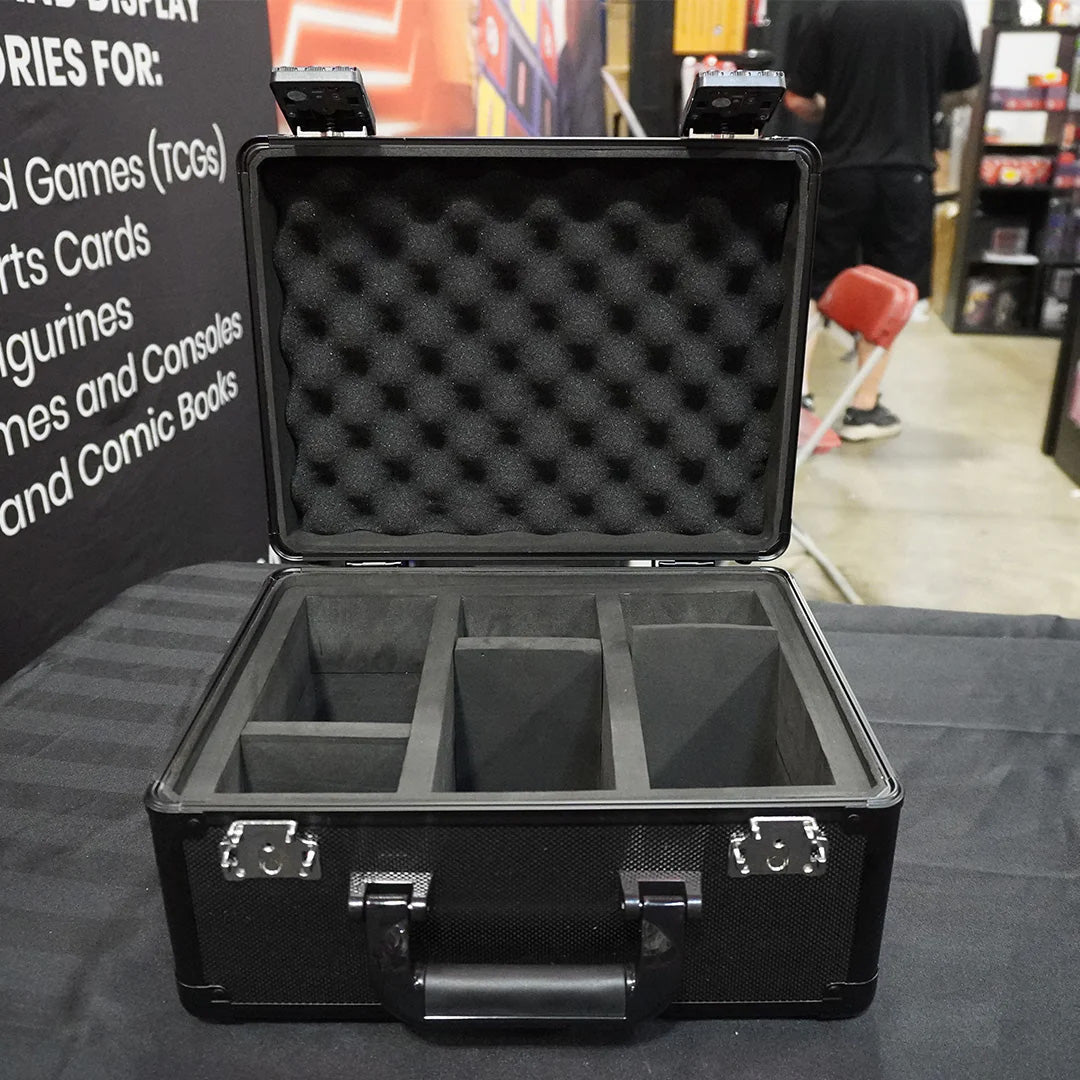 EVORETRO X Black Aluminum Graded Card Storage Box 3 Rows TSA Lock good for 90 cards