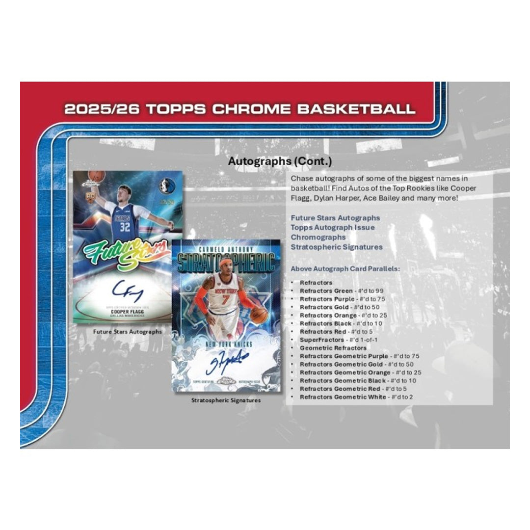 2025-26 Topps Chrome Update Series Basketball Blaster Box