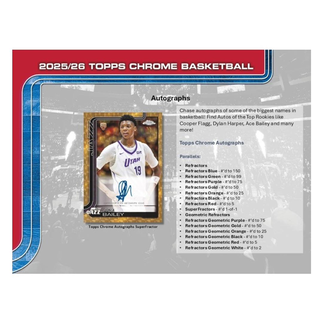 2025-26 Topps Chrome Update Series Basketball Blaster Box