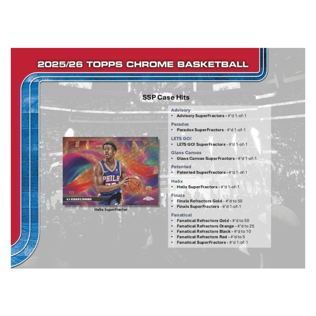 2025-26 Topps Chrome Update Series Basketball Blaster Box