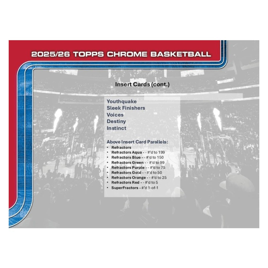 2025-26 Topps Chrome Update Series Basketball Blaster Box